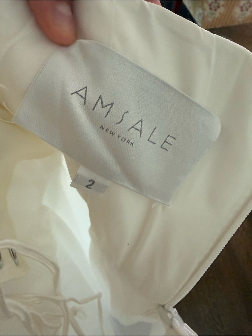 Amsale Strapless White Wedding Gown - Picture 5 of 5